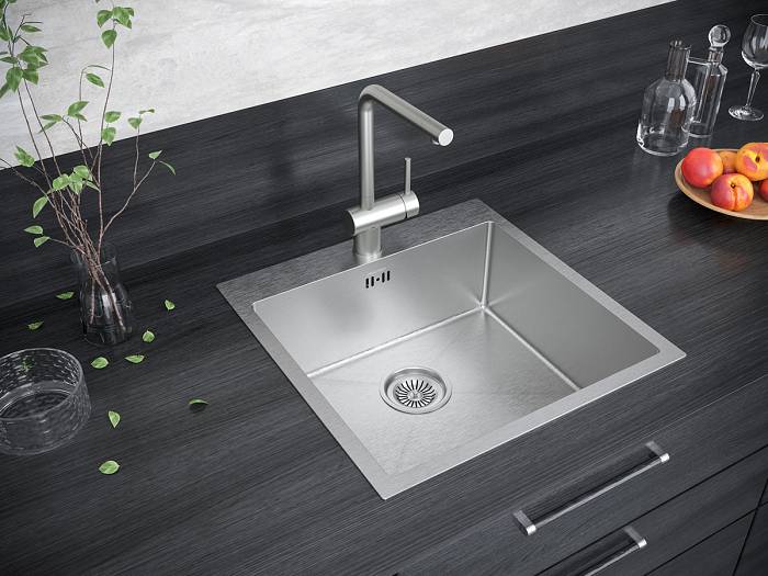 Paulmark Kroner Кухонная мойка нержавеющая сталь 51x51 см, цвет: брашированная сталь PM215151-BS