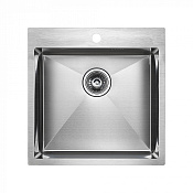 Paulmark Kroner Кухонная мойка нержавеющая сталь 51x51 см, цвет: брашированная сталь PM215151-BS