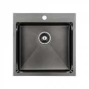 Paulmark Kroner Кухонная мойка нержавеющая сталь 51x51 см, цвет: вороненая сталь PM215151-GM