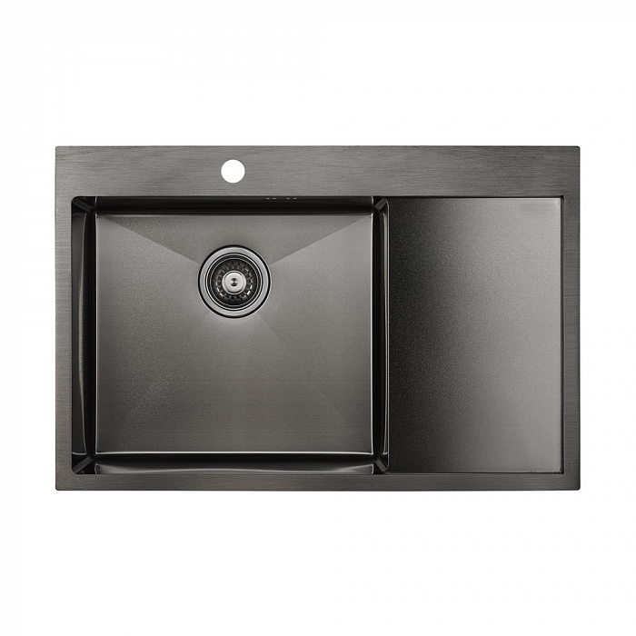Paulmark Kroner Кухонная мойка нержавеющая сталь 78x51 см, цвет: вороненая сталь PM217851-GML
