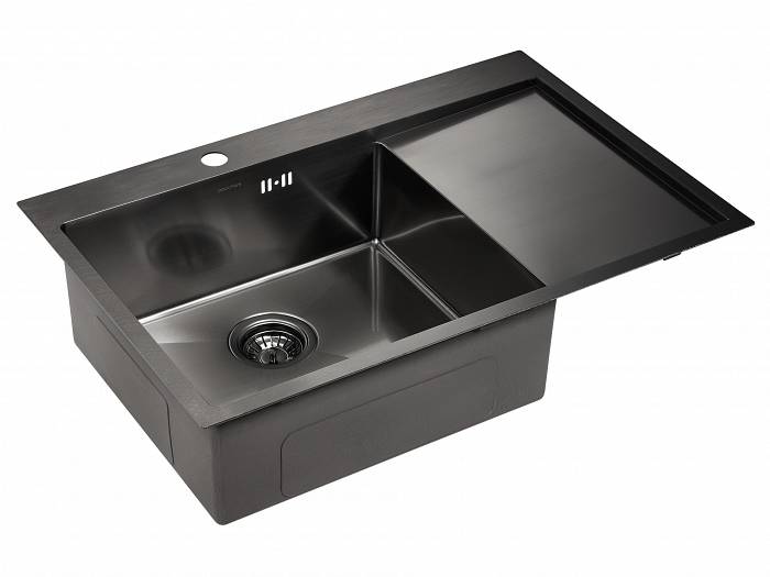 Paulmark Kroner Кухонная мойка нержавеющая сталь 78x51 см, цвет: вороненая сталь PM217851-GML