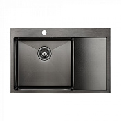 Paulmark Kroner Кухонная мойка нержавеющая сталь 78x51 см, цвет: вороненая сталь PM217851-GML