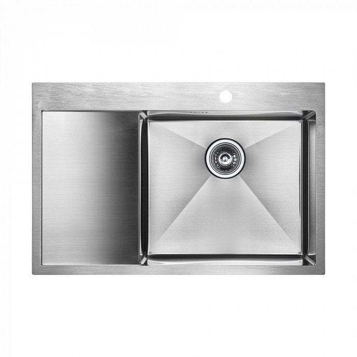 Paulmark Kroner Кухонная мойка нержавеющая сталь 78x51 см, цвет: брашированная сталь PM217851-BSR