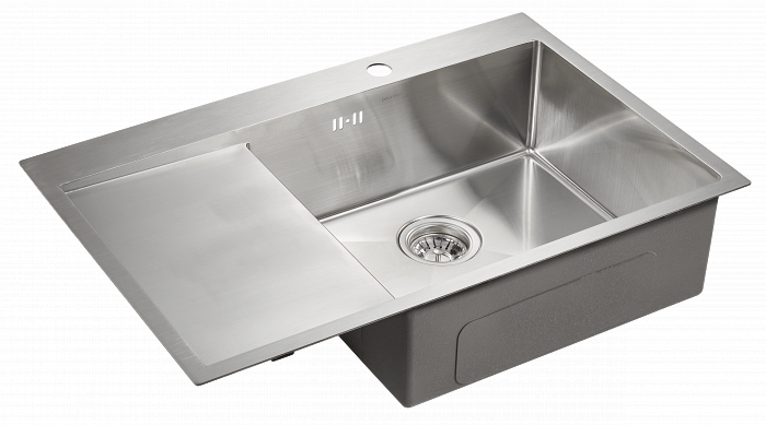 Paulmark Kroner Кухонная мойка нержавеющая сталь 78x51 см, цвет: брашированная сталь PM217851-BSR