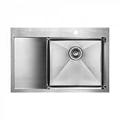 Paulmark Kroner Кухонная мойка нержавеющая сталь 78x51 см, цвет: брашированная сталь PM217851-BSR