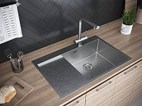 Paulmark Kroner Кухонная мойка нержавеющая сталь 78x51 см, цвет: брашированная сталь PM217851-BSR