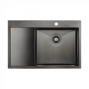 Paulmark Kroner Кухонная мойка нержавеющая сталь 78x51 см, цвет: вороненая сталь PM217851-GMR
