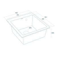Paulmark Kante Кухонная мойка It-Granit 46x50 см, цвет: серый PM104651-GR