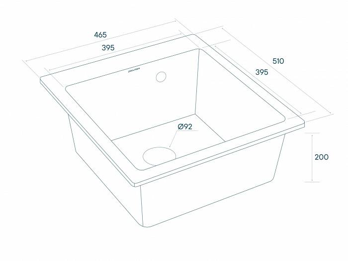 Paulmark Kante Кухонная мойка It-Granit 46x50 см, цвет: белый PM104651-WH
