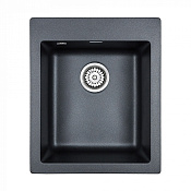 Paulmark Kante Кухонная мойка It-Granit 41,5x49 см, цвет: черный металлик PM104249-BLM