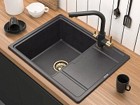 Paulmark Flugen Кухонная мойка It-Granit 65x50 см, цвет: черный PM216550-BL