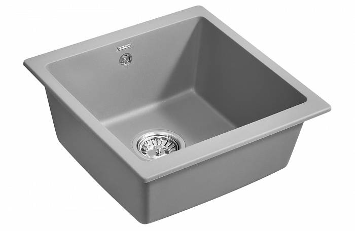 Paulmark Gera Кухонная мойка It-Granit 45x46 см, цвет: серый металлик PM104546-GRM