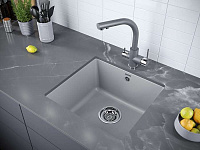 Paulmark Gera Кухонная мойка It-Granit 45x46 см, цвет: серый металлик PM104546-GRM