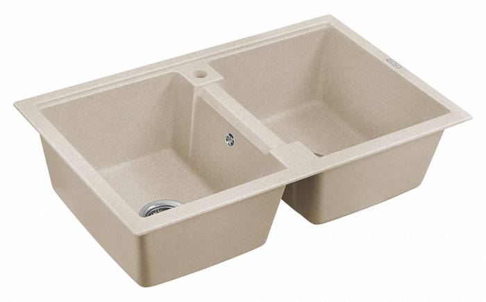 Paulmark Tandem Кухонная мойка It-Granit 81x50 см, цвет: бежевый PM238150-BE