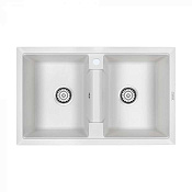 Paulmark Tandem Кухонная мойка It-Granit 81x50 см, цвет: белый PM238150-WH