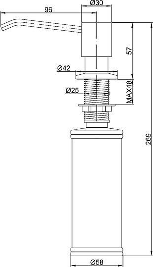 Paulmark Rein Дозатор для жидкого мыла встраиваемый латунь, цвет: песочный D002-302