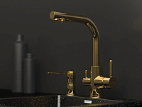 Paulmark Kraft Дозатор для жидкого мыла встраиваемый латунь, цвет: золото D003-G