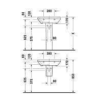 Duravit DuraStyle Полупьедестал для раковины, цвет белый 0858300000