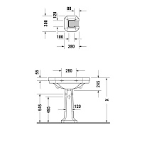 Duravit 1930 Пьедестал для раковины, цвет белый 0857900000