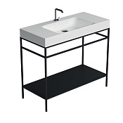 Kerasan Cento Консоль под раковину 100x45 см, с металлическим столиком, напольная, цвет: Nero matt 924431