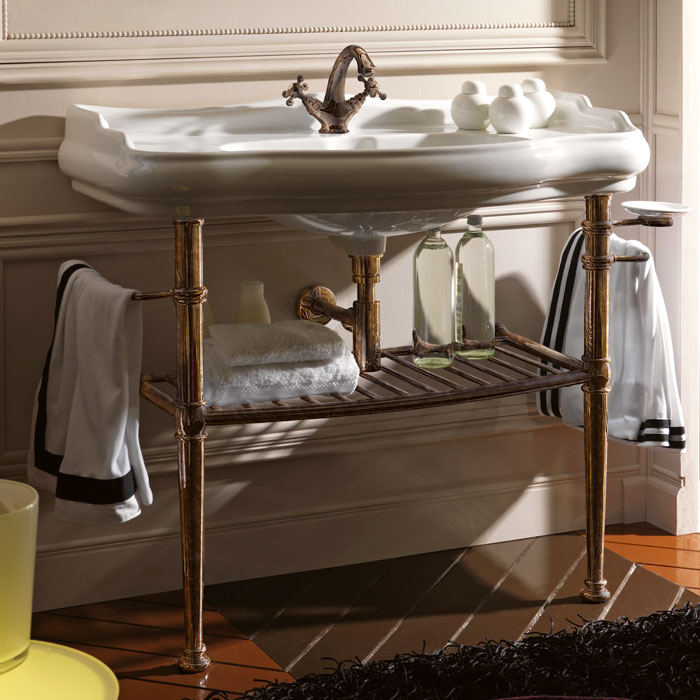 Kerasan Retro Консоль 100x54 см, под раковину на 100 см, с полкой, цвет: Bronzo 730093