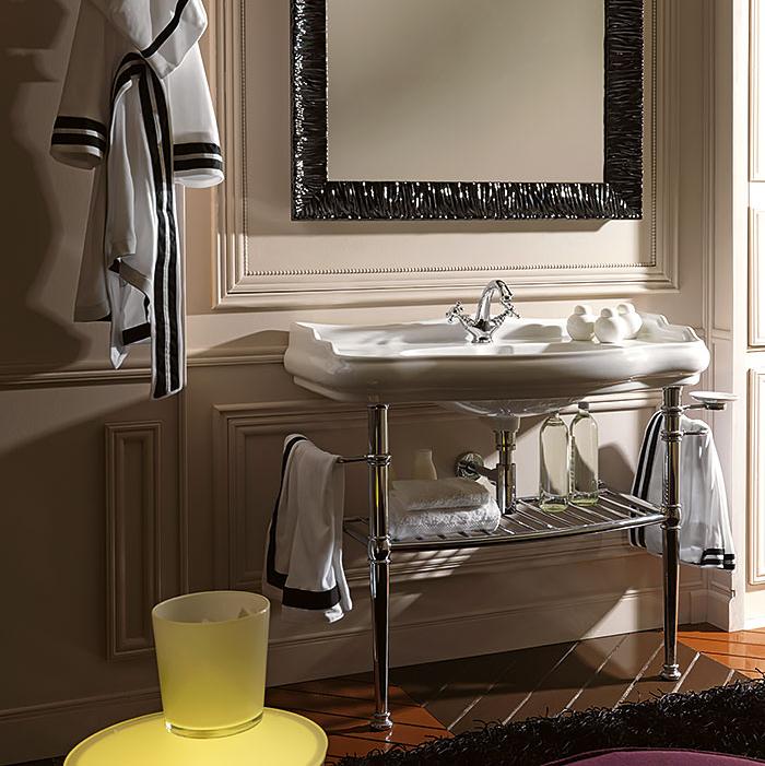 Kerasan Retro Консоль 100x54 см, под раковину на 100 см, с полкой, цвет: Cromo 730090