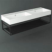 Simas Agile Консоль под раковину AG141 подвесная 141х46х28h см, прямоугольная, цвет: черный матовый AGSS141D