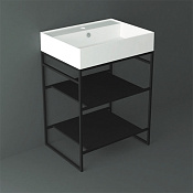 Simas Agile Консоль под раковину AG61 напольная 61х46х72h см, прямоугольная, цвет: черный матовый AGSA61