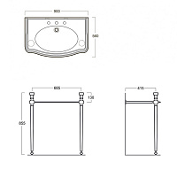 Simas Arcade Консоль под раковину AR874 напольная 81х41,5х85,5h см, округлая, цвет: бронза брашир. ARCG2br