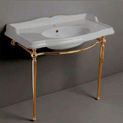 Simas Arcade Консоль под раковину AR874 напольная 81х41,5х85,5h см, округлая, цвет: золото глянцевое ARCG2oro