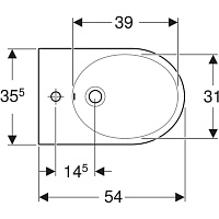 Geberit ICon Подвесное биде 54х35,5 см, цвет: белый 234000000