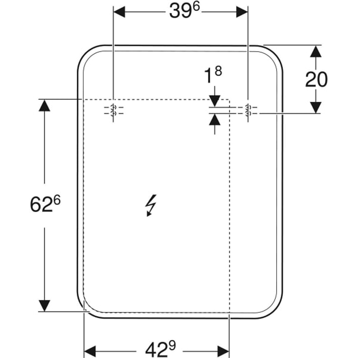 Geberit MyDay Зеркало с подсветкой 60х80 см 824360000
