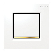 Geberit Sigma 30 Кнопка смыва для писсуара, пластик, цвет: белый матовый, полоска золото 116.017.KK.1