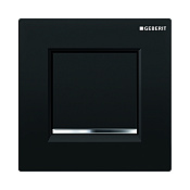 Geberit Sigma 30 Кнопка смыва для писсуара, пластик, цвет: черный матовый, полоска хром 116.017.KM.1