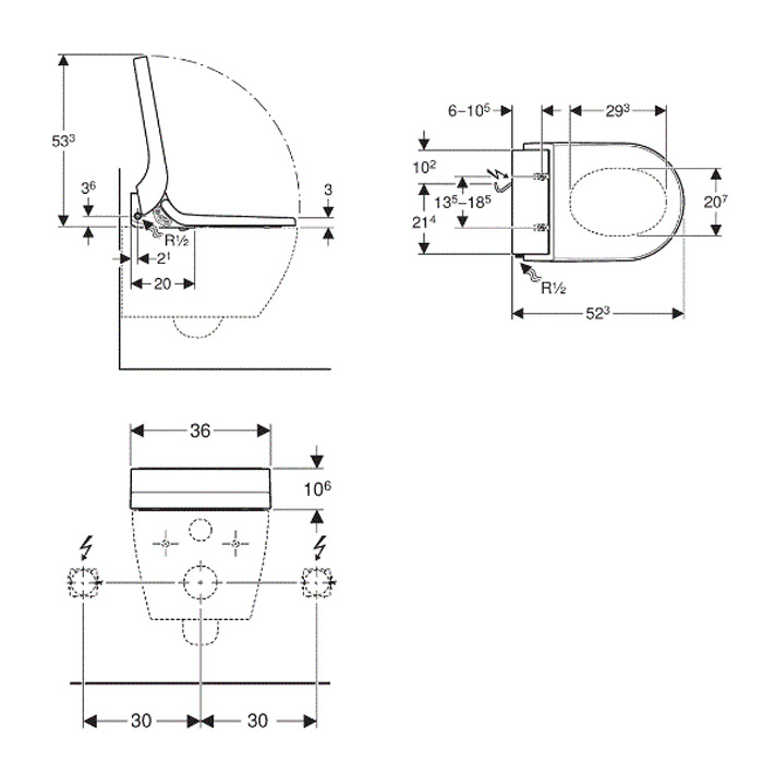 Geberit AquaClean Tuma Classic Крышка-биде для унитаза с микролифтом, цвет: белый глянцевый 146.074.11.1