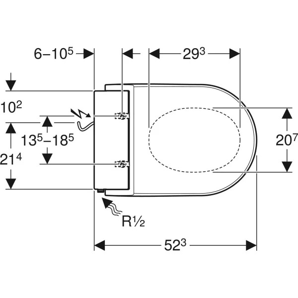 Geberit AquaClean Tuma Comfort Крышка-биде для унитаза с микролифтом, цвет: белый глянцевый 146.274.11.1