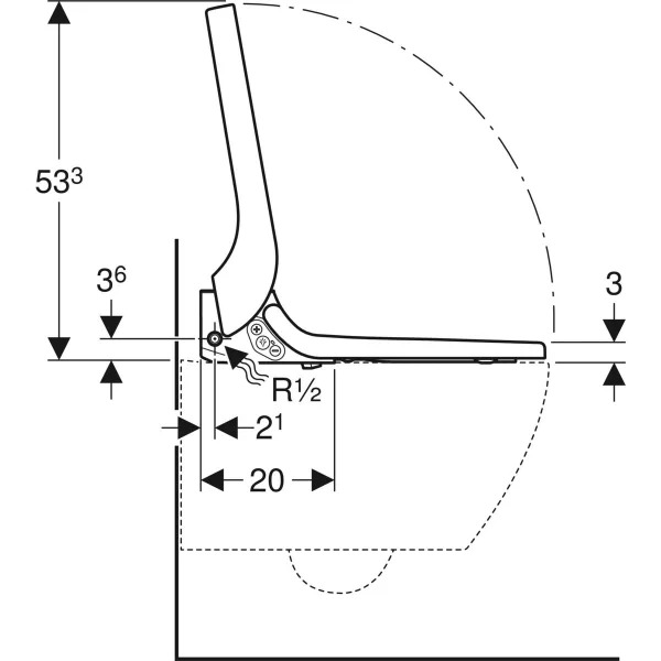 Geberit AquaClean Tuma Comfort Крышка-биде для унитаза с микролифтом, цвет: белый глянцевый 146.274.FW.1