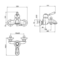 Fima Carlo Frattini Bell Смеситель на ванну, цвет: хром F3364/1CR