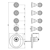 Fima Carlo Frattini Elizabeth Chic Смеситель встроенный, термостатический, цвет: хром F5113X4CCR