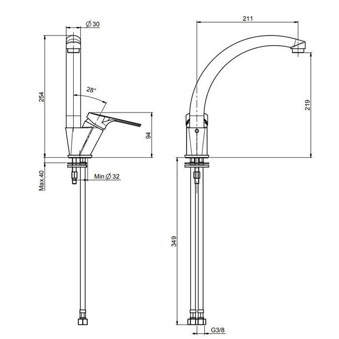 Fima Carlo Frattini Kitchen Смеситель для кухни, цвет: хром F3797/2CR