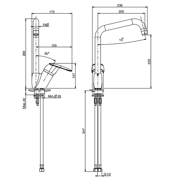 Fima Carlo Frattini Kitchen Смеситель ля кухни, цвет: хром F3207/1CR