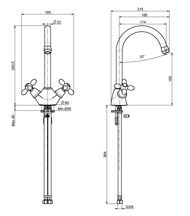 Fima Carlo Frattini Kitchen Olivia Смеситель для кухни, цвет: хром F5007CR
