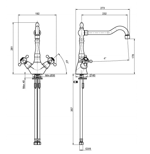 Fima Carlo Frattini Kitchen Elizabeth Смеситель для кухни, цвет: хром F5087CR