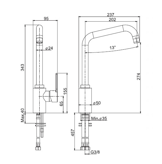 Fima Carlo Frattini Kitchen Смеситель для кухни, цвет: хром F3537/2CR