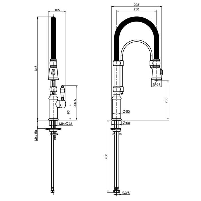 Fima Carlo Frattini Kitchen Смеситель для кухни, цвет: бронза античная F7030BR