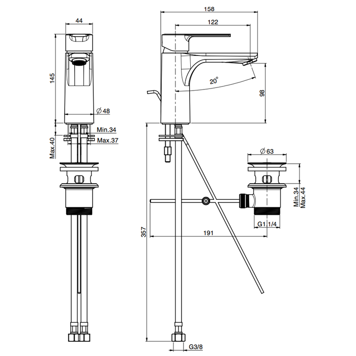 Fima Carlo Frattini Mast Смеситель на раковину, цвет: хром F3131CR