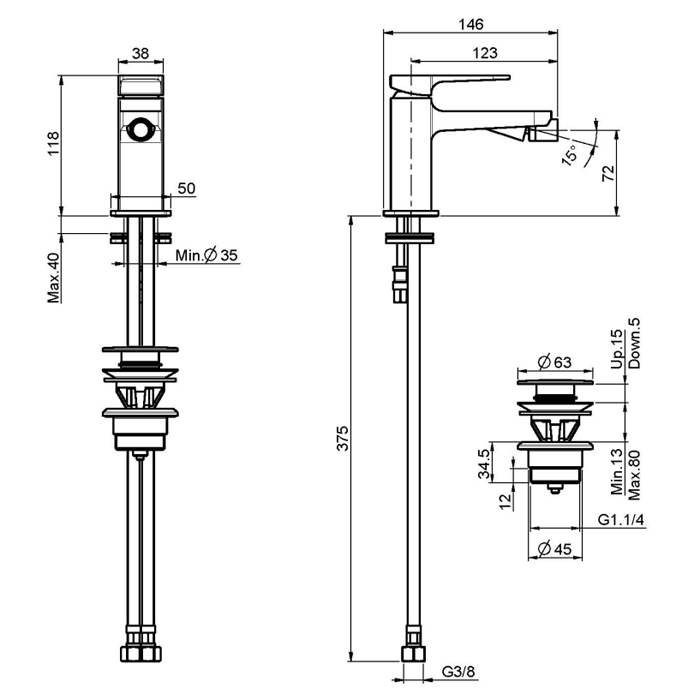 Fima Carlo Frattini Next Смеситель для биде, цвет: никель брашированный F3942NSN