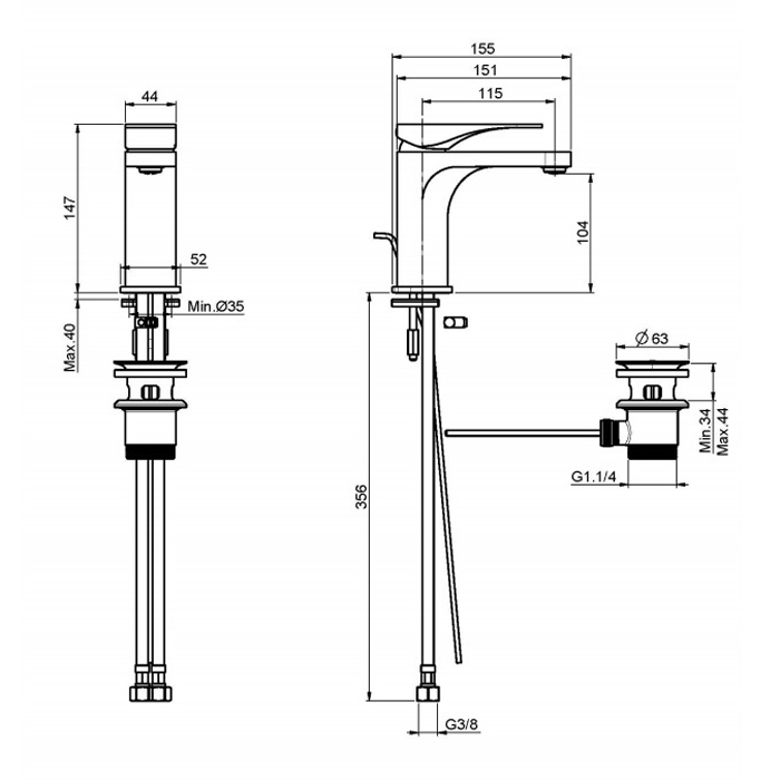 Fima Carlo Frattini Quad Смеситель на раковину, цвет: хром F3721CR.WS