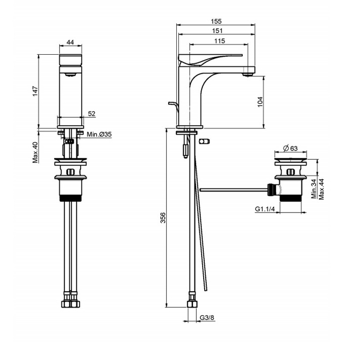 Fima Carlo Frattini Quad Смеситель для раковины, цвет: хром F3721MCR.WS
