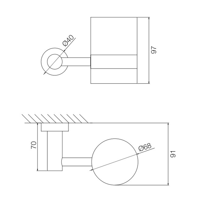 Fima Carlo Frattini Rotola Стакан с держателем, цвет: хром F6003/1CR